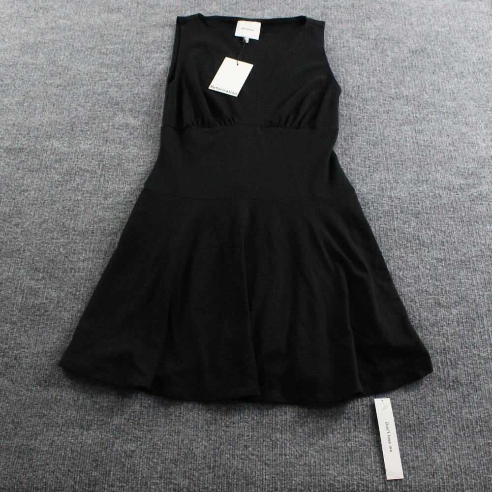 Reformation Dress Women Small Mayve Knit Mini Black Minimalist Quiet Luxury Chic - Picture 5 of 14